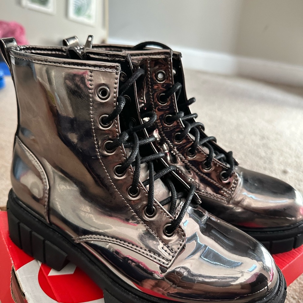 Stylish Metallic Kids Boots